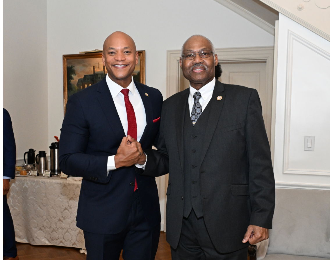 Delegate Odom with Governor Wes Moore at the Veterans Caucus